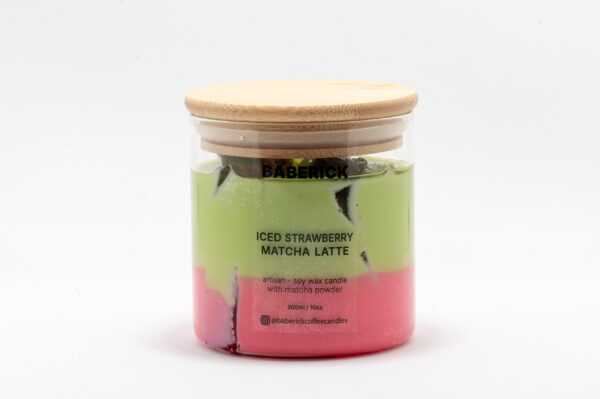 iced strawberry matcha latte baberick candles 3